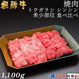 飛騨牛 焼肉 トウガラシ シンシン 食べ比べ 1,100g 1.1kg 6～8人前用 A5 A4 [送料無料] | 和牛 牛肉 焼肉 鍋 結婚内祝い 出産祝い 内祝い お返し ギフト用 シンシン 誕生日 プレゼント