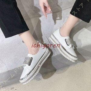 厚底 スニーカー レディース キラキラ ラインストーン 厚底シューズ カジュアル 歩きやすい マジックテープ 美脚 スリッポン お出かけ デート 疲れない