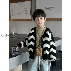 韓国子供服 男の子 トップス ニットカーディガン ブラック 秋着 冬着 暖かい キッズ ボーイズ セーター ニット長袖 Vネック ミドル丈 子供 新作 秋冬 かっこいい