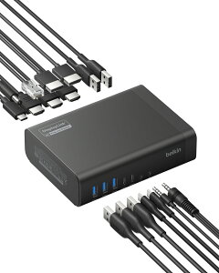 Belkin USB-C �h�b�L���O�X�e�[�V���� 16in1�b�g���v���f�B�X�v���C�Ή� 4K@60Hz�bDisplayLink���ځb100W PD���d?10Gbps�����]���b2.5Gb�L��LAN�bMac/Windows�Ή� �m�[�gPC�g���h�b�N