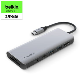 【ランキング1位獲得！】Belkin ハブ ドッキングステーション USB-C 7 in 1 100W PD HDMI SD/micro SDカード 3.5mmオーディオ iPad 9 / iPad mini 6 / M1 iPad Pro / M1 iMac / M1 MacBook Pro / Surface対応 AVC009btSGY-A