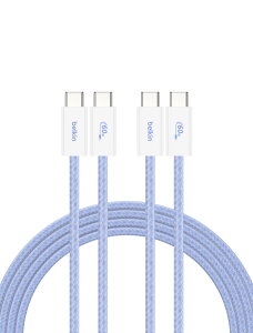 Belkin USB-C to USB-C P[u 60W PDΉiPhone 15/16/iPad/MacBook/Windowse/Galaxy/PixelȂAndoroide 1.5m 2{Zbg CAB018