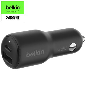 Belkin J[`[W[ 42W (30W USB-C x 1, 12W USB-A x 1) ԍڏ[d USB PDΉ }[d PPSΉ USB-IFF iPhone/iPad/AndroidΉ ubN CCB005qcBK