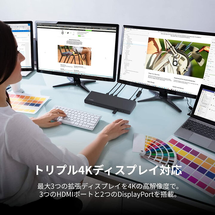 楽天市場】Belkin 15 in 1 USB-Cトリプルディスプレイドック 