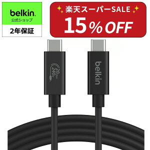 yyVX[p[SALE 15OFFzBelkin USB-CP[u USB4 240W 20Gbpsf[^] 4K/60HzΉ HDRΉ iPhone 15/MacBook/iPad Pro/iMac/WindowsΉ USB-IFF 1.2m ubN INZ004qc1.2MBK