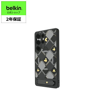 Belkin �}�O�l�b�g��Qi2�Ή��L�b�N�X�^���h�t���ی�P�[�XGalaxy S25 Ultra �p �P�[�X ���΂ݖh�~�f�� �f�B�Y�j�[ �u���b�N MSB006qcBW-DY