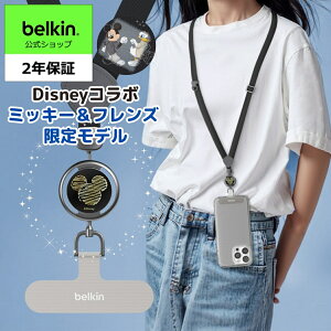 [Belkin] �~�b�L�[���t�����Y �X�}�z �V�����_�[�X�g���b�v iPhone 17/16/15/14/13/12/11/SE/iPad Pro/M62 iPad Pro/iPad mini/Galaxy/Xperia/Android�e��X�}�z�Ή� �΂߂���/��|��/���|�� ���o�[�V�u�� �X�g���b�v�z