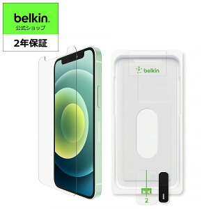 Belkin iPhone 12 mini �p UltraGlass�ی�t�B���� �������K���X �R�� 0.29mm �ȒP��t�L�b�g�t�� OVA036zz