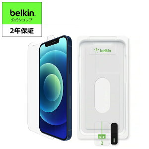 Belkin iPhone 12 / 12 Pro �p UltraGlass�ی�t�B���� �������K���X �R�� 0.29mm �ȒP��t�L�b�g�t�� OVA037zz