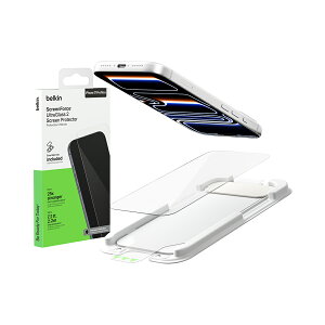 Belkin UltraGlass 2 iPhone �����K���X�ی�t�B���� iPhone 18 Pro / 18 Pro Max / 17 Pro / 17 Pro Max / Air�Ή� ��2.2m�����ی� �N���A�t�C���� ���� �����R�[�e�B���O �R�ۉ��H �N���A ���t���t���[���K�C�h�t