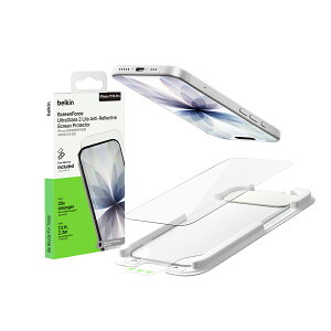Belkin UltraGlass 2 Lite iPhone �����K���X�ی�t�B���� AR���˖h�~ iPhone 18 Pro / 18 Pro Max / 17 Pro / 17 Pro Max / Air�Ή� ��2.2m�����ی� �N���A�t�C���� ���� �����R�[�e�B���O �R�ۉ��H �N���A ���t���t