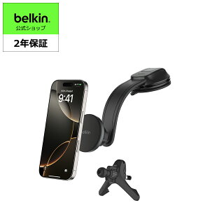 Belkin MagSafe�Ή� ���C�����X�ԍڏ[�d�� iPhone 17/16/15/14/13/12/11/SE/iPad Pro/M1 iPad Pro/iPad mini/Galaxy/Xperia/Android�ȂǊe��X�}�z�Ή� 15W �G�A�R�������o�����p �_�b�V���{�[�h�p CLA �u���b�N WIC012fqBK