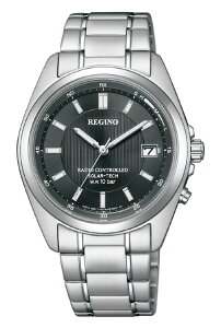 レグノ reguno ks3-115-51 メンズ腕時計 エコ・ドライブ電波時計 シルバー色 ブラック文字 防水 アナログ クリスマスプレゼント 彼氏 記念日 誕生日 合格 進学 就職祝い 20代 30代 40代 50代 60代 国