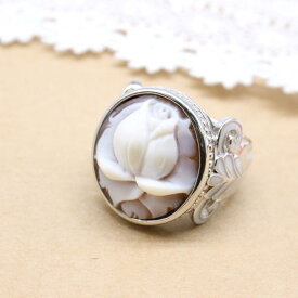 カメオ Cameo カメオイタリアーノ リング SV sv シルバー シェルカメオ ト 花　華 イタリージュエリー イタリア製 手彫り カメオイタリアーノ正規店 ギフト 人気 ギフト クリスマス プレゼント 彼女 妻 ラッピング無料