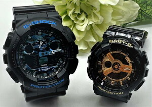 ペアウォッチ gショック CASIO ジーショック ベビージー 正規品 記念日 誕生日 カップル 贈り物 夫婦 婚約 結婚 人気 プレゼント 送料無料 ペアウオッチペア腕時計 ブラック&ゴールド 電池式