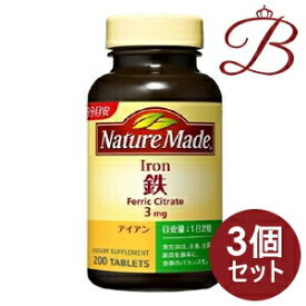 【×3個】大塚製薬 ネイチャーメイド Nature Made 鉄 ファミリーサイズ 200粒