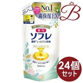 【×24個】バスクリン 薬用ソフレ 濃厚しっとり入浴液 リラックスサボンの香り 詰替え400ml