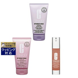 送料無料 クリニーク リンスオフ クレンジング フォーム 150ml とフォーミング フェーシャル ソープ 150ml とモイスチャー サージ ハイドレーティング コンセントレート 48ml のセット | CLINIQUE スキンケアコフレ