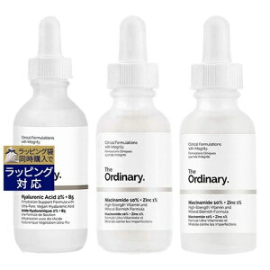 送料無料 ジ・オーディナリー ヒアルロン酸2%+ビタミンB5 60ml とナイアシンアミド 10% + 亜鉛 1% 60ml とナイアシンアミド 10% + 亜鉛 1% 30ml のセット | The Ordinary 美容液