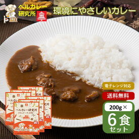 レトルトカレー ビーフカレー 電子レンジ対応 ベルカレー研究所 クラシック すっきり 中辛 レトルト 1食 200g 6食セット 送料無料 まとめ買い