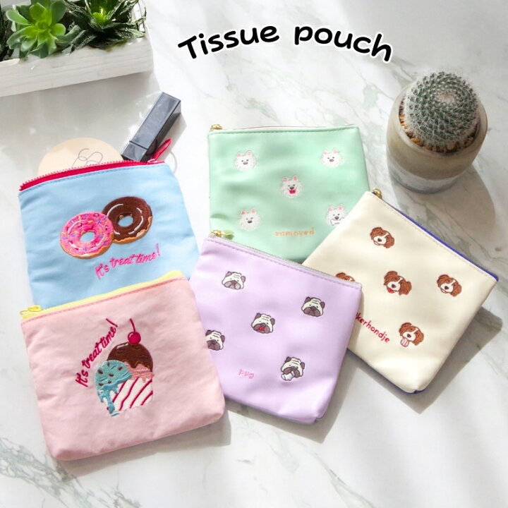 楽天市場】かわいい刺繍入り ポーチ ティッシュポーチ メイクポーチ 薬 