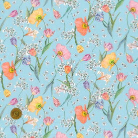 【LIBERTY FABRICS】 2022春夏追加 イタリア製タナローン SPRING BLOOMS スプリングブルームス 青 3636421-b リバティ・ファブリックス