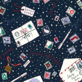 【LIBERTY FABRICS】 クリスマス タナローン Stamped With Magic スタンプドウィズマジック 紺 36364582-a リバティ・ファブリックス