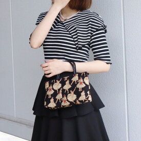 ミニバッグ バッグインバッグ プチバッグ ゴブラン ポーチバッグ バレリーナ柄 日本製 ベル・ブランシェ [571559]