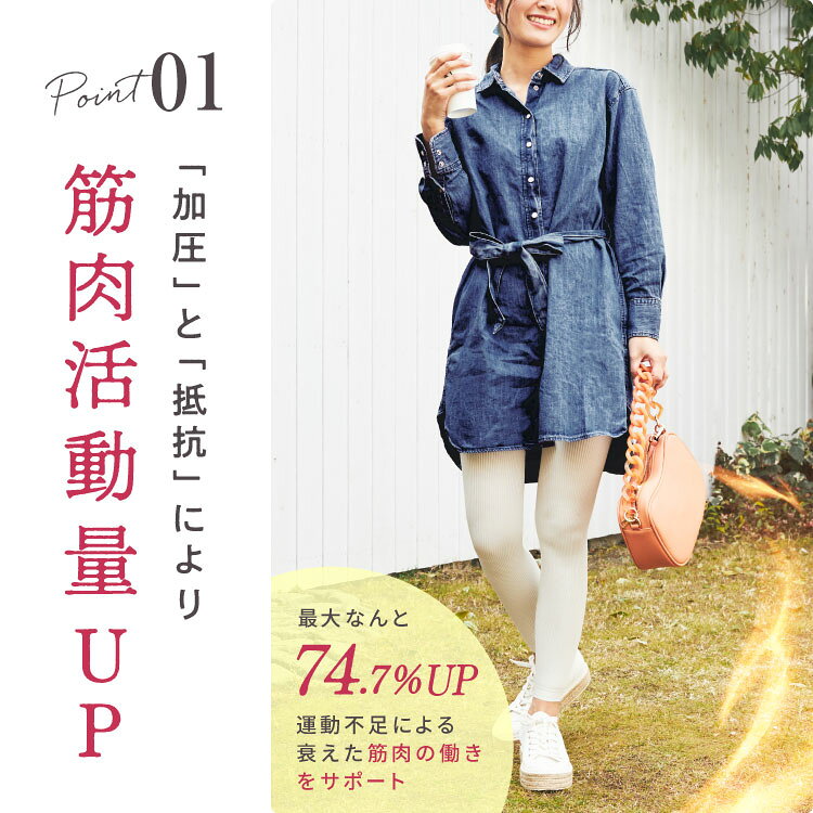 リブ着圧【単品】 大きいサイズ 着圧タイツ 着圧 着圧スパッツ 着圧ソックス 加圧 レギンス スパッツ レディース ハイウエスト ダイエット 3L 寝るとき 産後 補正下着 むくみ解消 脚痩せ 強着圧 リブ着圧 ベルシリーズ - メイン画像 4