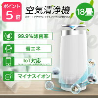 空気清浄機 小型 卓上兼用 18畳 IoT スマホ制御 コンパクト 花粉対策 PM2.5 空気循環 マイナスイオン 除菌 コンパクト 感染予防 HEPA 省エネ 静音 3段風量 脱臭 殺菌 ホコリ除去