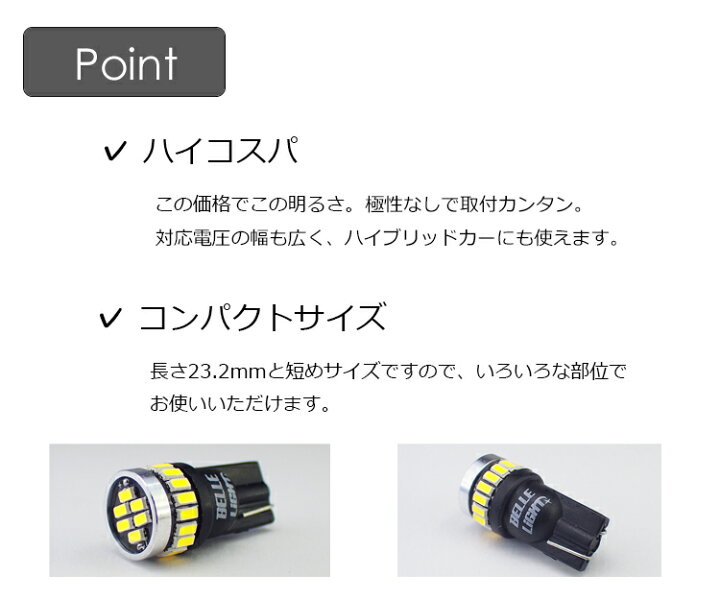 楽天市場】T10 LED 爆光ホワイト 30個セット 拡散24連 白 ポジション 