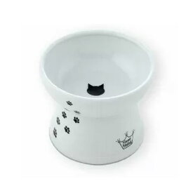 猫壱 猫用 脚付フードボウル L(ラージ) 猫柄　猫用食器 食器 磁器 ペット用品 電子レンジ対応 食洗機対応
