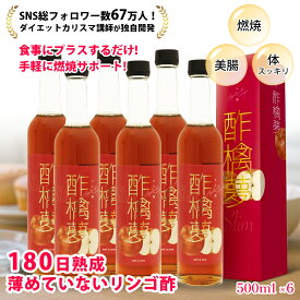【 555円引きクーポン配布中】 リンゴ酢 酢檎夢 スリム 無添加 国産 500ml 5倍濃縮 6本 セット 信州産 りんご酢 ギフト プレゼント 林檎酢 砂糖不使用 酢酸菌 リンゴ 酢 瓶 飲む酢 飲むお酢 ダイエット ドリンク 美味しい アップル ビネガー 果実酢 フルーツビネガー