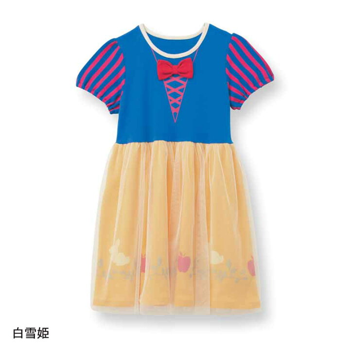 楽天市場 Disney ディズニー キャラクターモチーフのワンピース 白雪姫 80 90 100 110 1 130 140 ベルメゾン 子供服 子供 服 子供用品 女の子 子供用 ワンピース お出かけ ギフト プレゼント キッズ 半袖 夏 チュール ディズニープリンセス スノー
