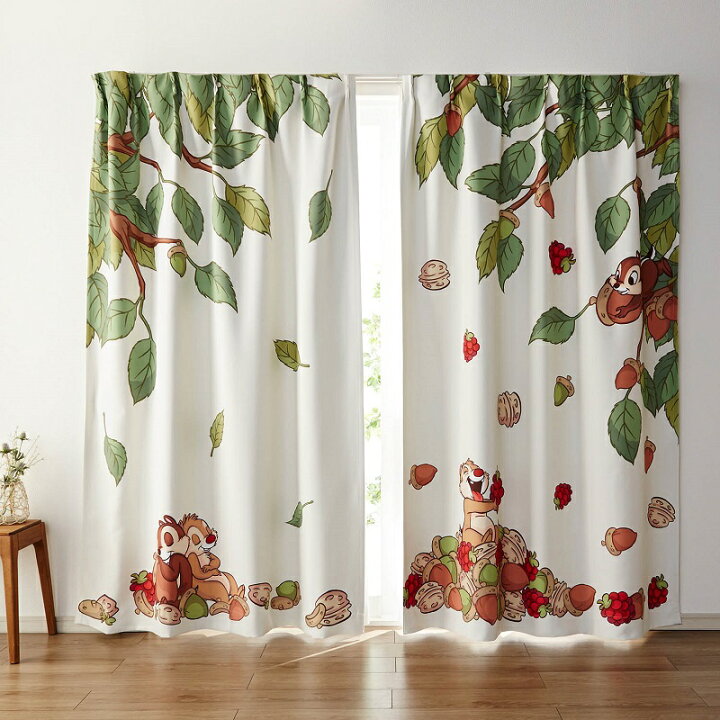 楽天市場 約100 0 2枚 Disney ディズニー 一枚絵のような遮光カーテン チップ デール ベルメゾン カーテン リビング 寝室 子供部屋 厚地 ドレープ おしゃれ デザイン かわいい 遮光 2枚組 遮光2級 L0 ベルメゾン Disney Fantasy Shop
