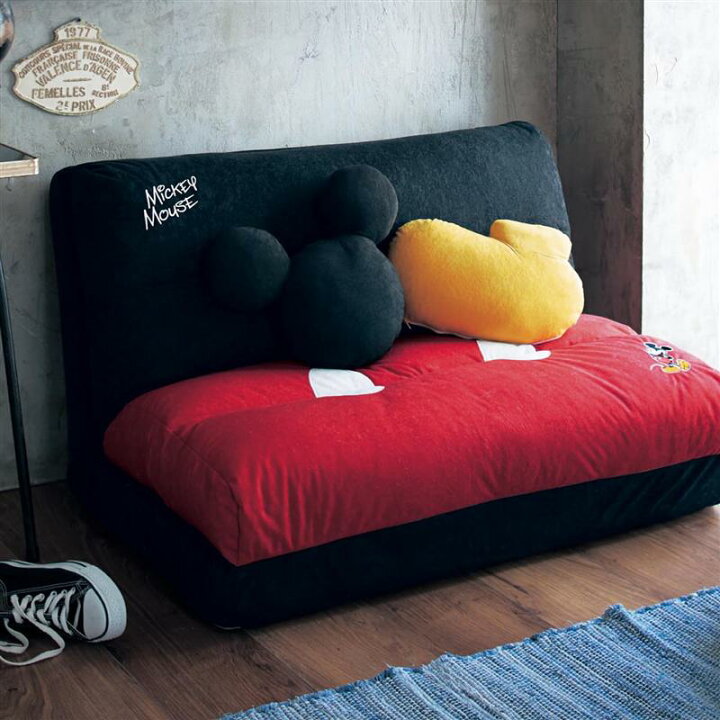 楽天市場 Disney ディズニー モチーフ型クッション ブランケット付き４ｗａｙソファーベッド 選べるキャラクター ミッキーマウス ベルメゾン 家具 収納 ソファ ベッド ベルメゾン Disney Fantasy Shop