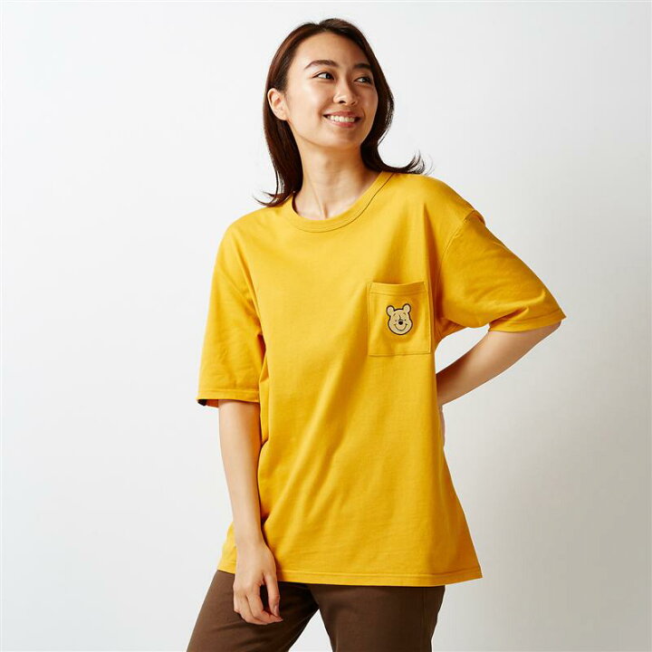 楽天市場 Disney ディズニー ちびカオポケットｔシャツ くまのプーさん くまのプーさん マスタード S M L Ll ベルメゾン レディース ファッション カットソー トップス ｔシャツ ベルメゾン Disney Fantasy Shop