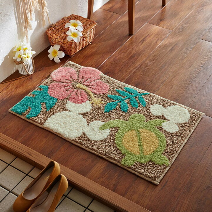 楽天市場 約50 80 Disney ディズニー ジュート混のハワイアン玄関マット ミッキーモチーフ ベルメゾン 玄関 マット エントランス 入口 おしゃれ かわいい デザイン 玄関 洗える インテリア ハワイハワイアン ハワイアン雑貨 ジュート 夏 夏用