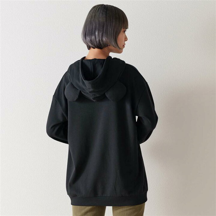 楽天市場 10 Off 在庫処分セール Disney ディズニー 刺繍入り耳付きパーカ 選べるキャラクター ミッキーマウス ブラック S M L Ll ベルメゾン レディース ファッション パーカ トレーナー ジップアップ ベルメゾン Disney Fantasy Shop