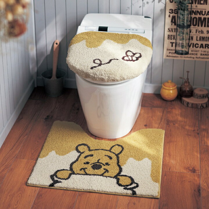 楽天市場 標準マット O Uフタセット Disney ディズニー ふわふわトイレマット フタカバー セット くまのプーさん ベルメゾン トイレ 便所 お手洗い おしゃれ トイレマット トイレカバー セット 標準 かわいい プーさん O U ベルメゾン Disney