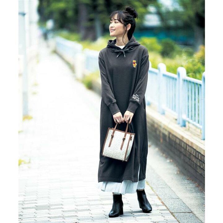楽天市場 Disney ディズニー ロングパーカワンピース 選べるキャラクター くまのプーさん チャコールグレー系 M L Ll 3l ベルメゾン レディース ファッション チュニック ワンピース ロング マキシ丈 ベルメゾン Disney Fantasy Shop