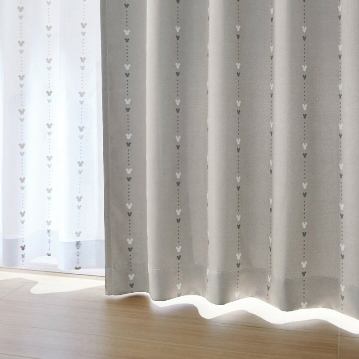 楽天市場 約100 150 4枚 Disney ディズニー 遮光カーテン ｕｖカット ミラーレースカーテンセット ミッキーモチーフ ベージュ ベルメゾン カーテン リビング 寝室 子供部屋 カーテン レース セット おしゃれ かわいい デザイン L150