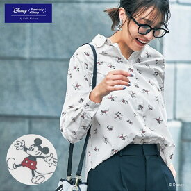 【ポイントUP!】【Disney】 ディズニー 総柄シャツ「ミッキーマウス」◆ S M L LL ◆ ◇ レディース 女性 トップス シャツ ブラウス レディーストップス レディースシャツ レディーストップス ◇