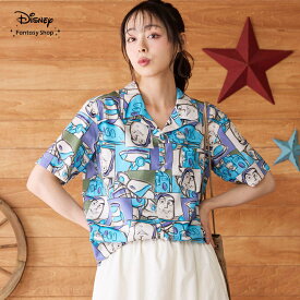 【Disney】 ディズニー /Disney ユニセックス総柄半袖シャツ「バズ・ライトイヤー/トイ・ストーリー」 ◇ レディース 女性 トップス ブラウス シャツ レディーストップス レディースブラウス レディーストップス ◇ ピクサー