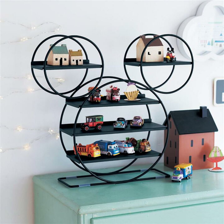 楽天市場 全品ポイントup Disney ディズニー ディスプレイ小物収納ラック ミッキーモチーフ ベルメゾン 家具 収納 リビング 壁 スチール メタル オープン ラック 棚 インテリア 卓上 小物 ディスプレイ おしゃれ かわいい ミッキーマウス ミッキー