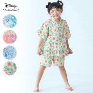 【Disney】 ディズニー キッズダブルガーゼかぶりフリル 甚平 パジャマ ◆ 100〜150 ◆ ◇ 子ども 子供 …