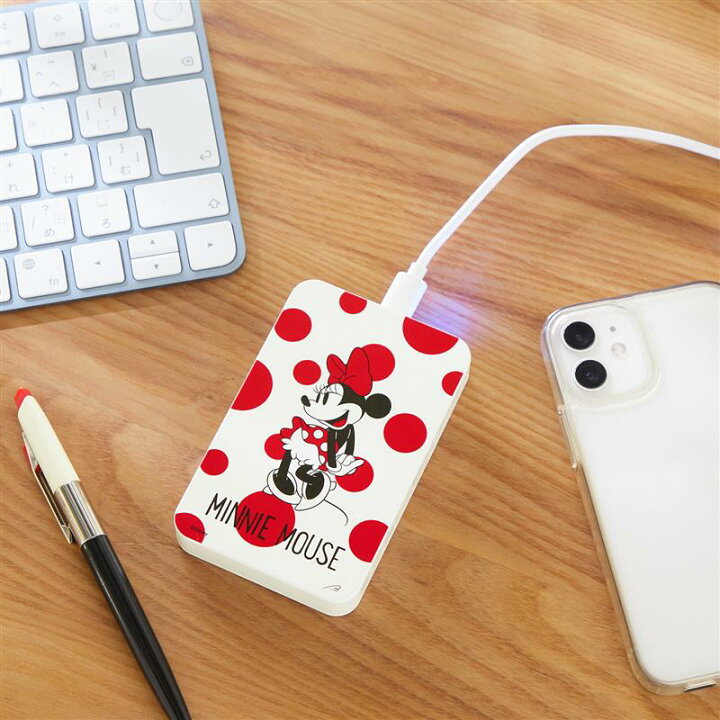 楽天市場 Disney ディズニー スタンダード容量のスマートフォン充電器 ミニーマウス スマートフォン スマホ 充電器 タイプｃ バッテリー かわいい おしゃれ キャラクター ベルメゾン モバイルバッテリー ベルメゾン Disney Fantasy Shop