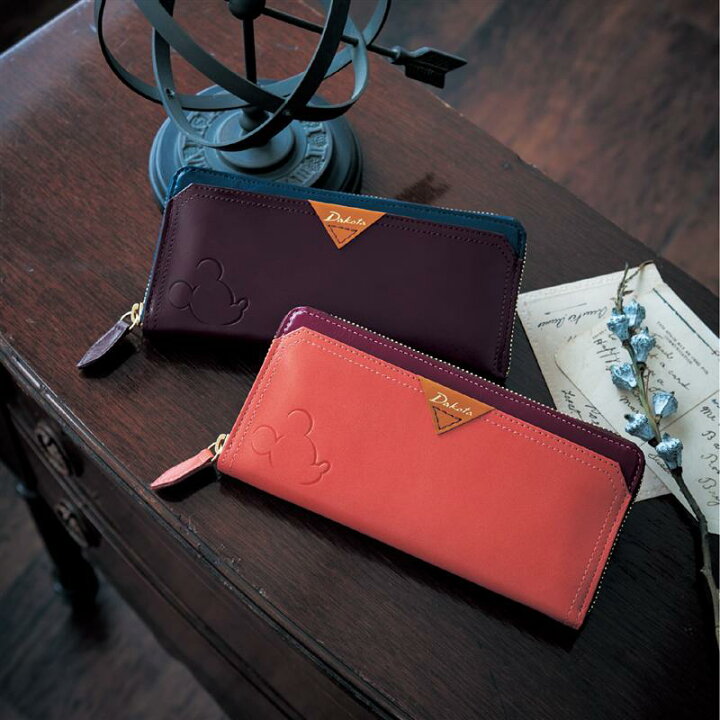 楽天市場 ポイント5倍 Disney ディズニー 本革長財布 ディズニー ダコタ ミッキーマウス ブラウン コーラルピンク レディース 女性 レディース用 女性用 女 女物 財布 サイフ 長財布 ブランド 本革 大容量 ダコタ キャラクター ベルメゾン