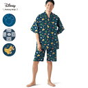 【Disney】ディズニー メンズダブルガーゼかぶり 甚平パジャマ ◆ S M L LL ◆ ◇メンズ 甚平 男性 ルームウェア 部屋…