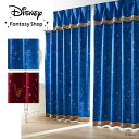 ◆ 約100×210(2枚組) ◆【Disney】 ディズニー 緞帳のような遮光・遮熱カーテン「ミッキーモチーフ」「レッド ネイビー」［2枚組］◇ カーテン 厚地カーテン 厚地 仕切り 遮光 遮光2級 遮熱 キャラクター ミッキーマウス ◇ L210